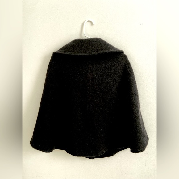Black Thick Warm Wool Cape - Picture 3 of 5
